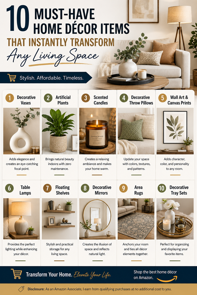 10 Must-Have Home Décor Items That Instantly Transform Any Living Space