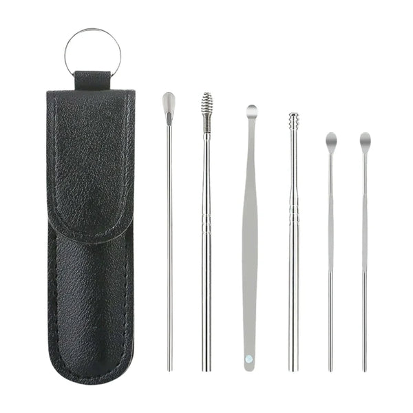 Ear Wax Cleaner Kit – 6-in-1 Reusable Tools with Pouch | DeoDap