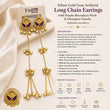Ethnic Gold-Tone Artificial Long Chain Earrings with Purple Meenakari Work & Ghungroo Tassels (Imitation Jewellery)